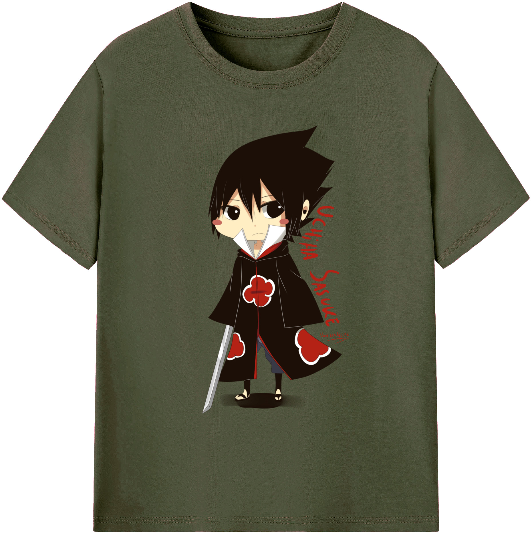 （画像用） NARUTO -ナルト- うちは サスケ Uchiha Sasuke 綿100％ メンズ半袖Tシャツ｜肌触りやわらか＆通気性